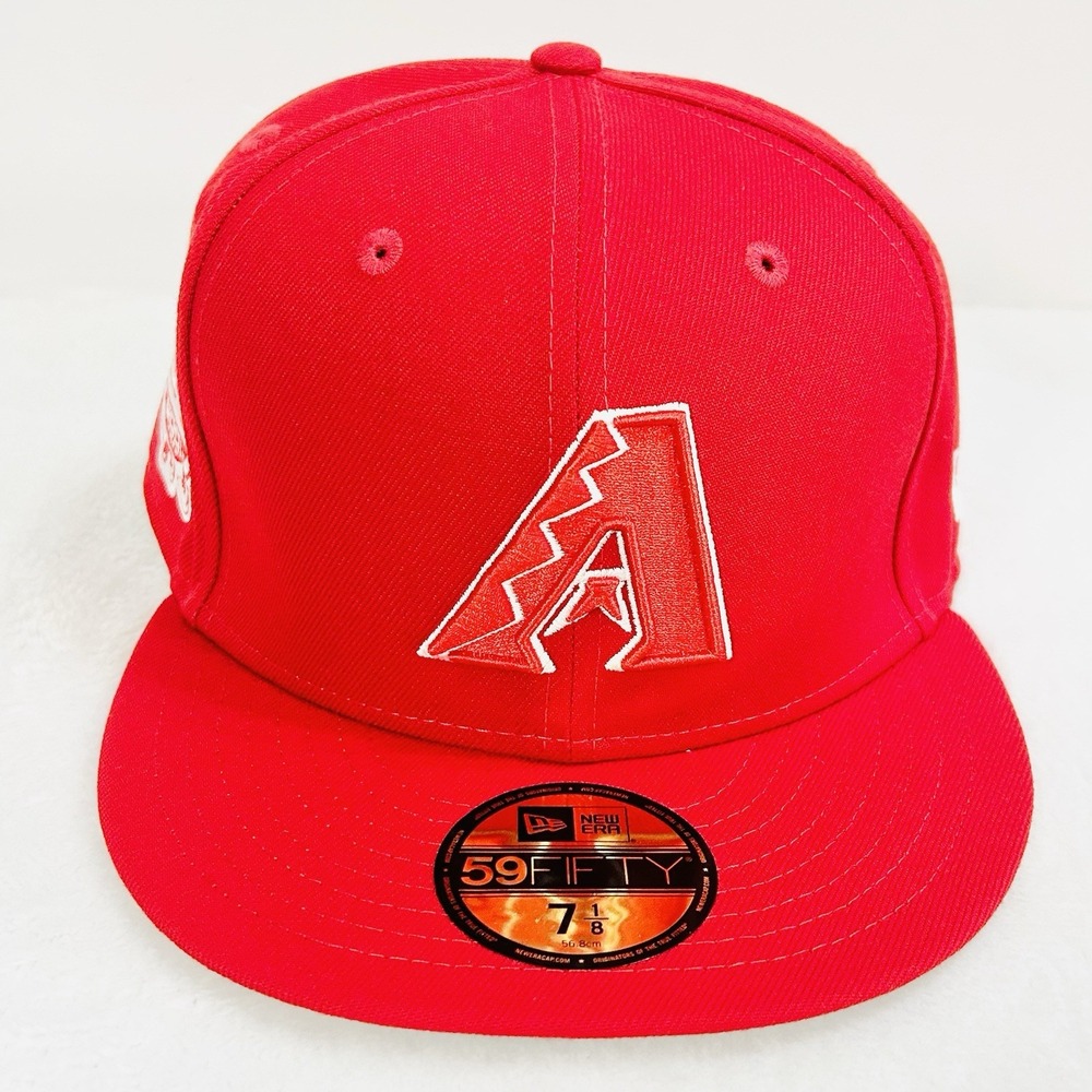 New Era Arizona Diamondbacks Red World Series‎ 59FIFTY Fitted Hat Cap 7 1/8 MLB - Picture 2 of 6